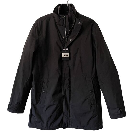 Joseph Abboud Size M Black Filled Lined Coat Detachable Inner Layer Zip Snap - Picture 1 of 9